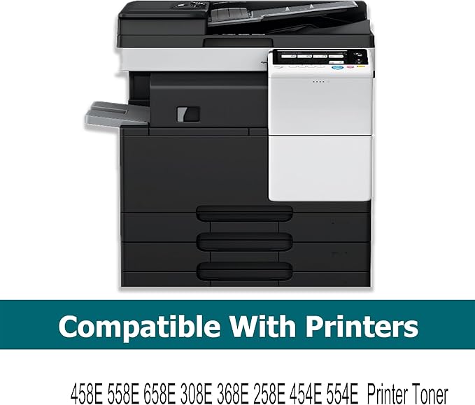 TN516 TN515 TN514 TN513 TN512 TN324 TN326 Black Toner Cartridges Compatible for Konica Minolta Bizhub 308E 458E 558E 658E 368E 454E 554E Printer Toner (1 Black) No Fading, No powder leakage, No Streak