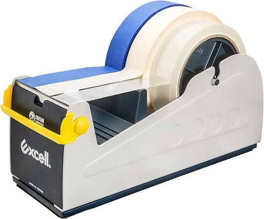 Excell ET-337 Heavy Duty Steel Desk Tape Dispenser (3" Wide) with Safety Blade Cover, Desk Top Dispenser for Home,Office, Shop, Retail Store and Warehouse Wrapping Purpose (3 Inch)