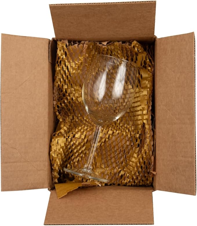 JAM PAPER Honeycomb Packing Paper Roll - 12" x 328' - Gold - 328 Sq Ft - 80 GSM - Roll Sold Individually