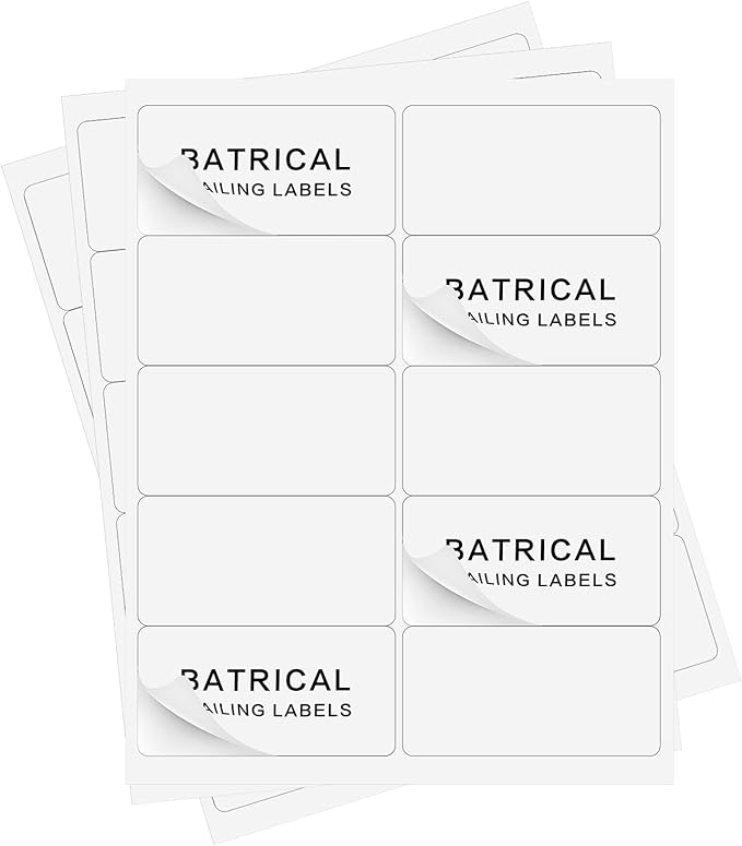 2"×4" Shipping Labels 500 Labels Sticker Paper for Laser/Ink Jet Printer mailing Labels 8.5"*11" White 10 per Sheet