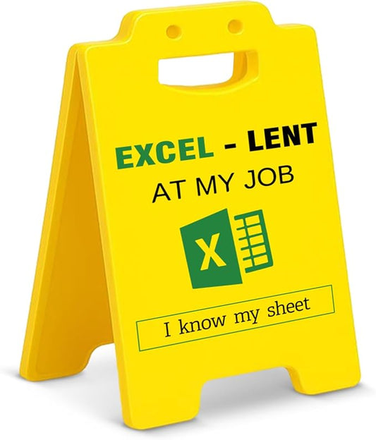 Funny Excel Desk Little Signs - Accountant Gifts for Coworkers CPA, Fun Office Gifts for Accounting, Colleague, Boss, I Know My Sheet Office Desk Decor