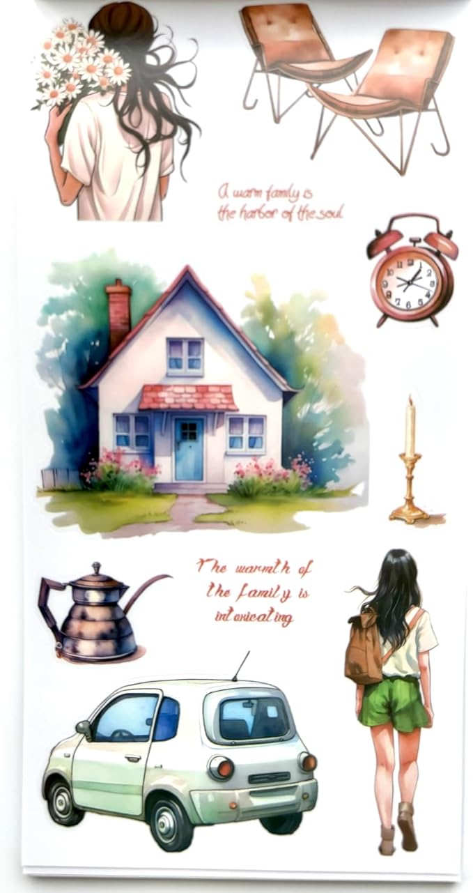 Aesthetic Journaling Sticker Books for Adults - Pre-Cut Scrapbook Stickers Vintage 20 Sheets Junk Journal Supplies Watercolor Scrapbooking Stickers Planner Cottagecore Decorative DIY Arts Craft Making