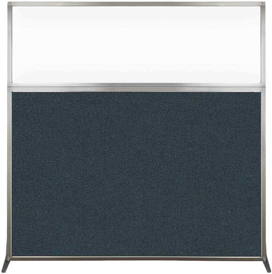 Versare Hush Screen Portable Room Divider | Workstation Wall Divider | Freestanding Privacy Hush Panels | Clear Windows | Fabric Office Divider Screen | Great for Room Separation