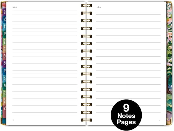 HARDCOVER 2026 Planner, 5.5"x8": 14 Months (November 2025 - December 2026), Daily Weekly Monthly Planner, Yearly Agenda, Bookmark, Pocket Folder and Sticky Note Set (Watercolor Tree)