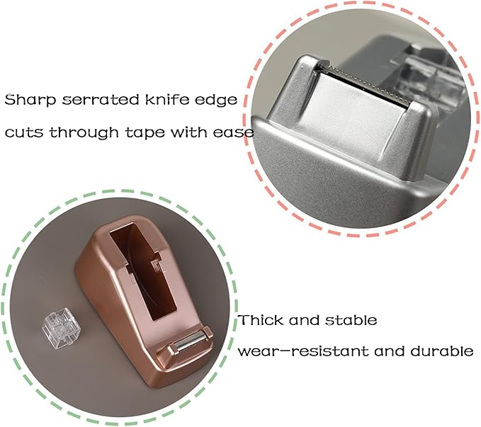 Basics Desktop Tape Dispenser, Office Desk Tape Dispenser, Heavy Duty Desk Accessories Office Tape Dispensers, Weighted Non-Skid Base,Ideal for Home, Office, School, or Business