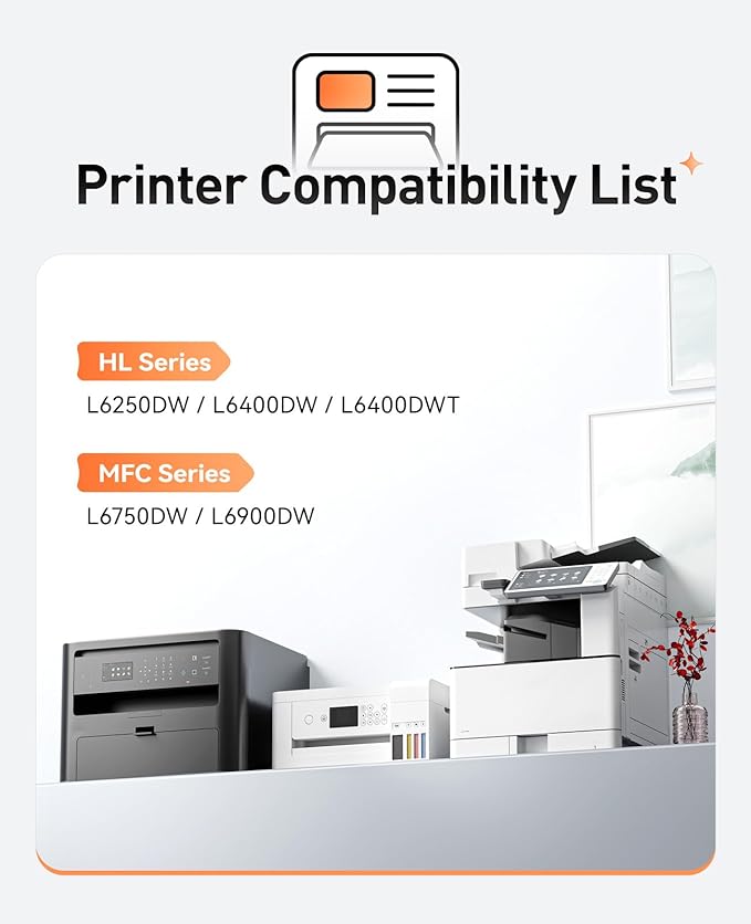 TN890 Toner Cartridge Ultra High Yield Black 2-Pack Compatible with Brother TN-850 TN880 TN-890 HL-L6200DW L6200DWT L5100DN L5200DW L6400DW MFC-L5800DW L5700DW L6700DW L6800DW DCP-L5600DN Printer Ink