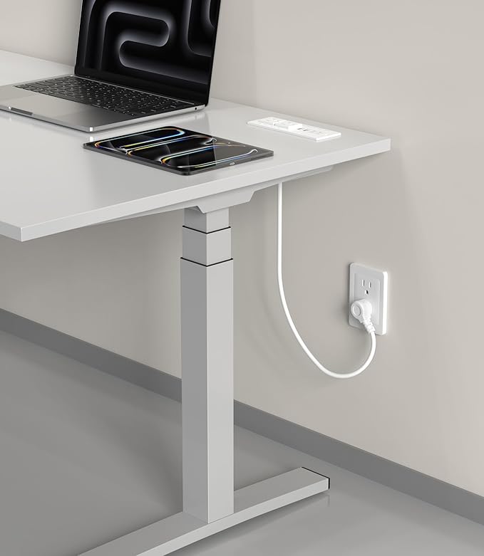 Recessed Power Strip Fast Charging Station 2 PD 65W USB C, Flush Mount Countertop Drawer Outlet, Furniture Hidden Charging Station for Side Table, End Table,2 AC Outlets (White, 6 FT Cable)
