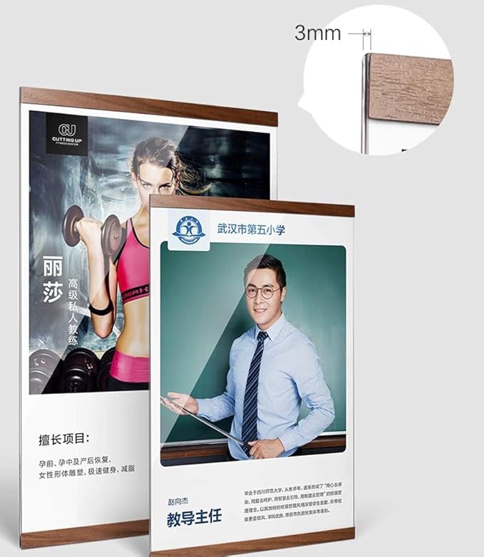 Wall Mount Acrylic Sign Holder Self Adhesive Magnetic Display Frame Clear Document Frame for Office, Store, School, Home, Wall Picture Frame (Horizontal and Vertical Dual Use A5 148×210mm/5.83×8.27inches)