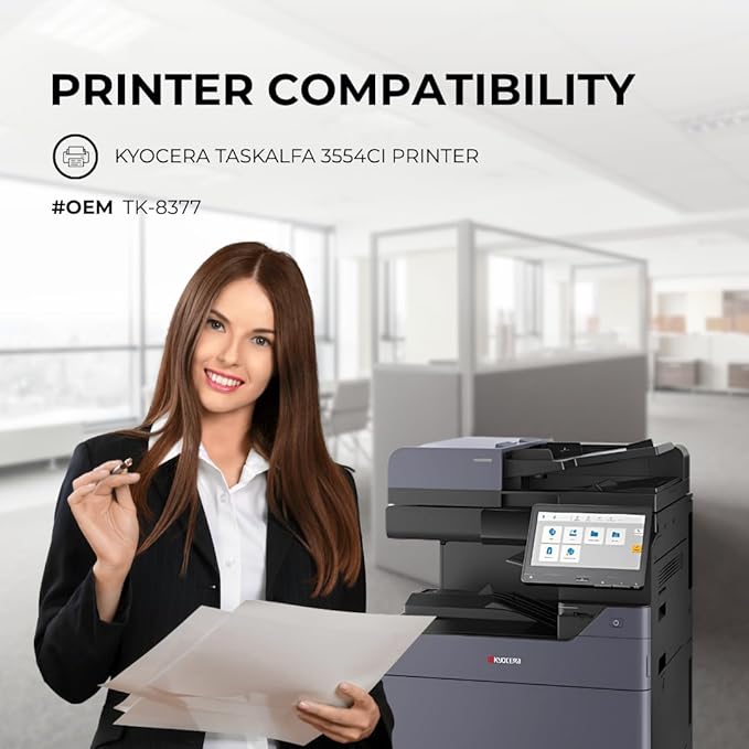 Toner Pros Compatible Replacement Toner Cartridge for Kyocera TK-8377 – High Yield Black TK-8377K, Cyan TK-8377C, Magenta TK-8377M, Yellow TK-8377Y – for TASKalfa 3554ci Printer – 4-Pack