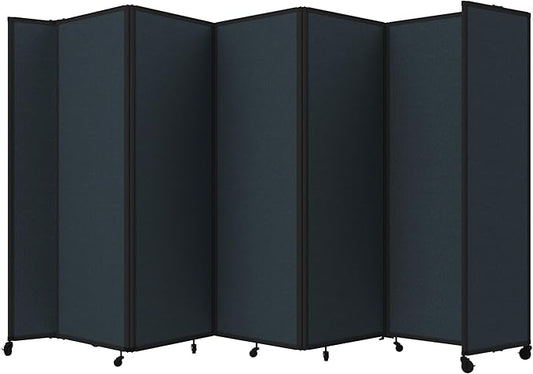 Versare Room Divider 360 Portable Wall Partition | Folding Panels | Large Freestanding Divider | Locking Wheels | Temporary Room Separator