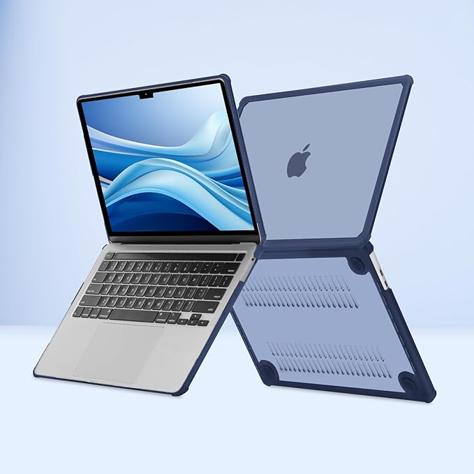 MOSISO Compatible with MacBook Pro 13 inch Case M2 2025-2016 A2338 M1 A2251 A2289 A2159 A1989 A1708 A1706, Anti-Cracking Heavy Duty Plastic TPU Bumper Hard Case&Keyboard Skin&Screen Film, Haze Blue