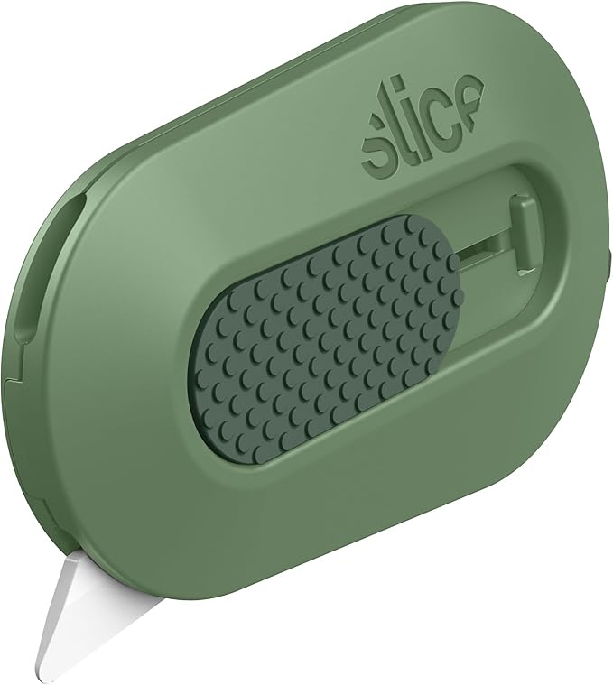 Slice Mini Box Cutter | Manual Retracting | Safe Ceramic Box Cutter Lasting 11x Longer than Metal | Box Opener | 1 Pack | Sage