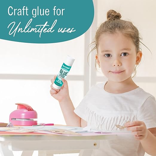 EXTRIC Glue Sticks for Kids, White Glue Sticks Bulk Classroom 12 Count, 0.75 Ounce, Washable All Purpose, for Kids, School and Home