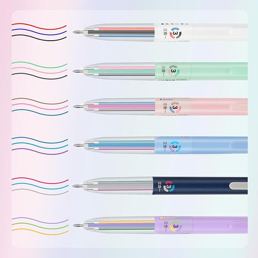 3-in-1 Multicolor Gel Pens, 18 Colors Ballpoint Pen, 0.5mm Gel Pens Fine Point Smooth Writing Pens 6PCS, Cute Nurse Pens Retractable Pens for Dairy, Office, Home, Journaling, Note-Taking, Teacher