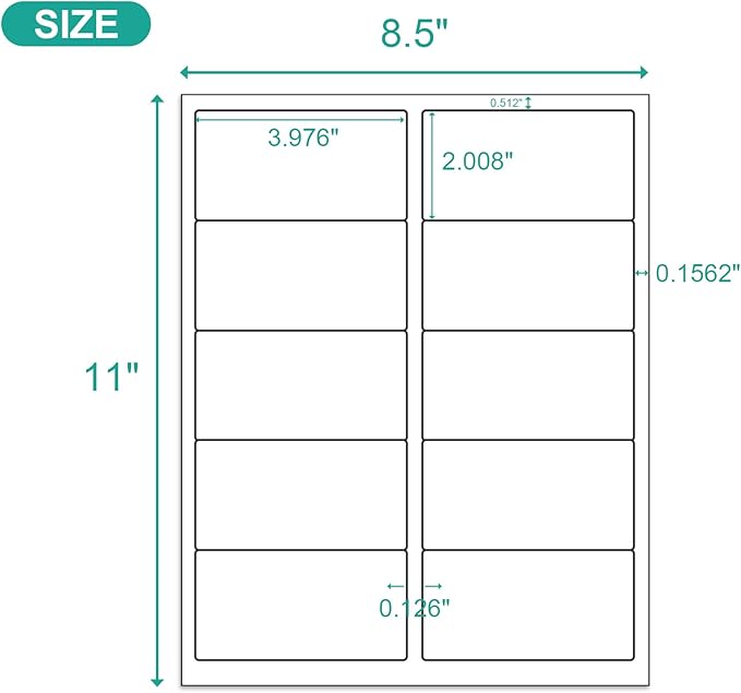 MFLABEL 2x4 Shipping Address Labels - 250 Count, 25 Sheets for Printer - 10-UP Internet Mailing Stickers, 2" x 4" FBA Labels for Laser/Inkjet Printer