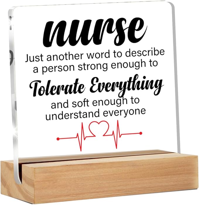 Thank You Nurse Gifts for Women, Nurse Appreciation Gifts Clear Acrylic Desk Decor Decorative Sign for Home Office, 4 x 4 Inches
