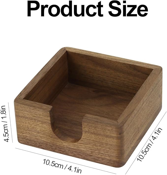 Buqoo North American Black Walnut Wood Sticky Note Pad Holder for Desk, Memo Holder Paper Dispenser, Desktop Accessories Organizer for Office School Home