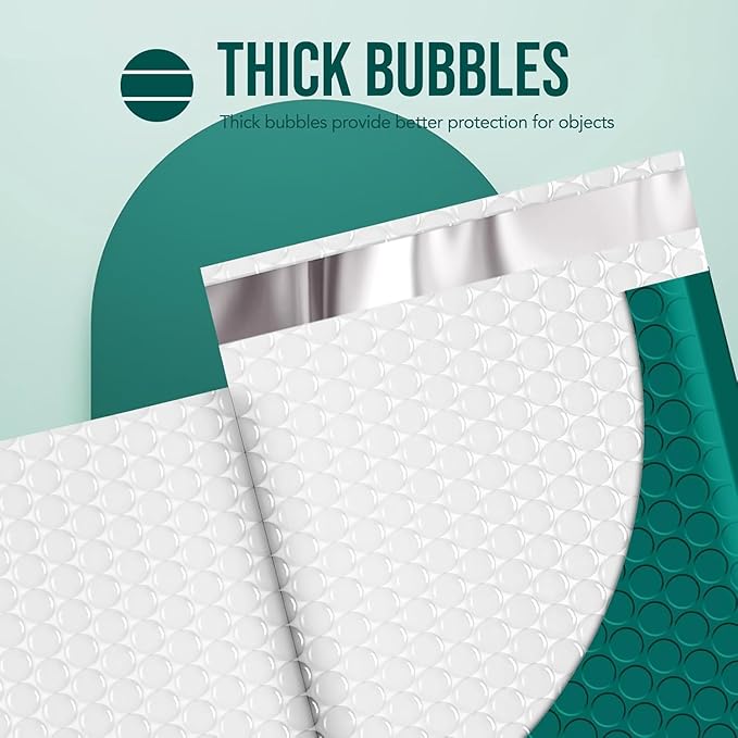 Fuxury Large Bubble Mailers 10.5x16" 500 Pack Forest Green Self Seal Padded Envelopes Opaque Mailing Envelopes Bubble Padded Cushion Padded Mailers for Packaging Small Business Bulk #5