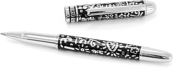 Britto Premium Rollerball Pen - Extra Fine Point with 0.5mm Premium-Grade Refillable Liquid Black Ink, Smooth Precision Writing & Quick Drying Pen for Journaling (Japanese, Graffiti Holographic)