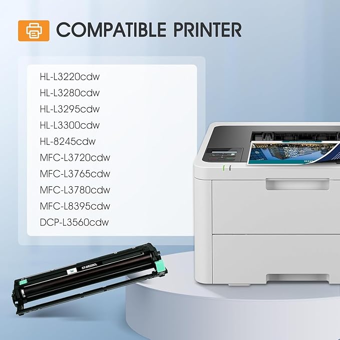 DR229 DR229CL Drum Unit 4-Pack Compatible Replacement for Brother DR229 DR-229CL for MFC-L3780cdw MFC-L3720cdw HL-L3220cdw HL-L3280cdw HL-L3295cdw DCP-L3560cdw Printer (Black Cyan Magenta Yellow)