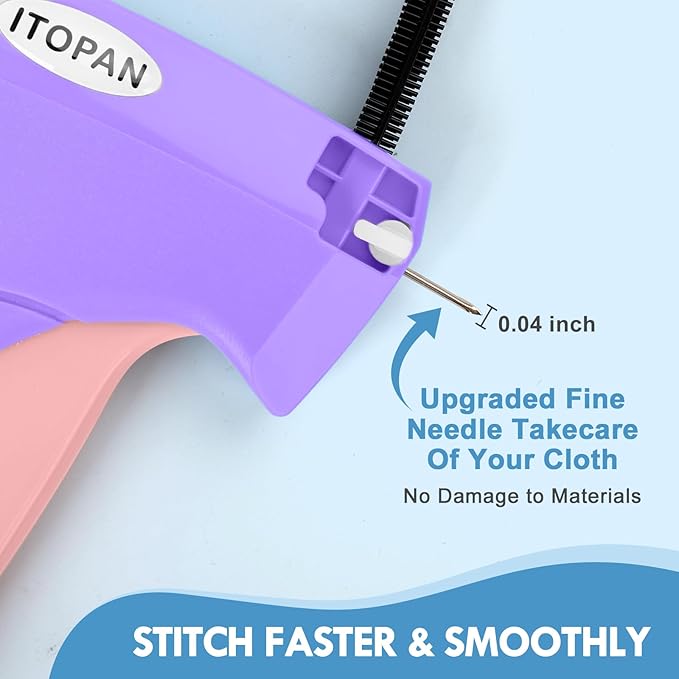 Stitch Gun for Clothes, Tagging Gun for Clothing Quick Fixes - Price Tag Gun with 6 Fine Needle, 1000 Black Fasteners & 1000 White Fasteners MediumPurple2+RosyBrown1