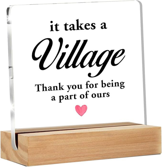 Thank You Gifts for Women Men Friends - Appreciation Gifts for Coworkers Colleague - Gratitude Gift Ideas - Thank You Gift Clear Desk Sign Decor Home Office Desk Decor (4 x 4 Inches)