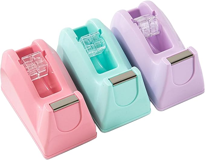 Basics Desktop Tape Dispenser, Office Desk Tape Dispenser, Heavy Duty Desk Accessories Office Tape Dispensers, Weighted Non-Skid Base,Ideal for Home, Office, School, or Business