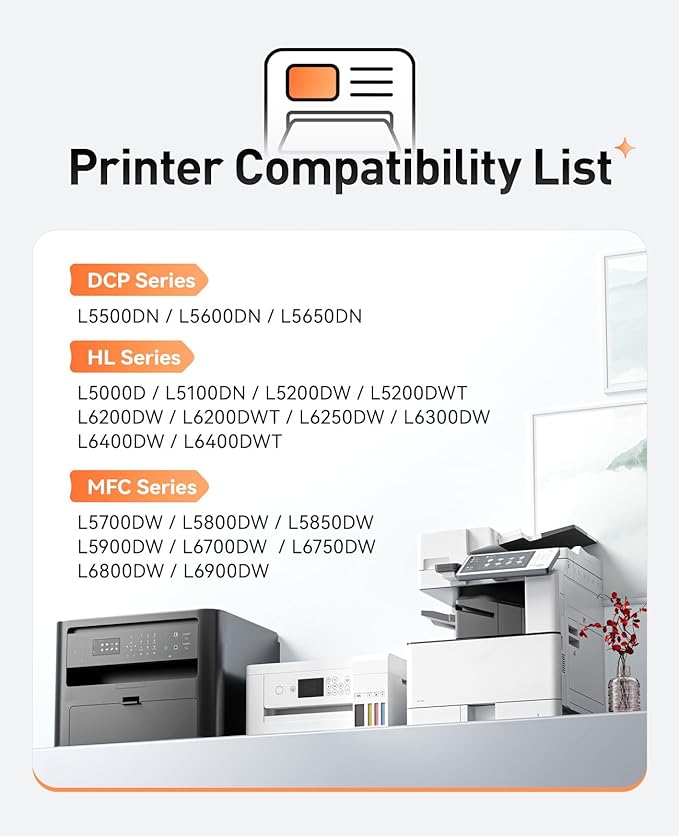 TN850 Black Toner Cartridge 2-Pack High Yield Replacement for Brother TN-850 TN820 TN-820 for HL-L6200DW L6200DWT MFC-L5700DW MFC-L5850DW HL-L5200DW MFC-L5900DW L6800DW L5100DN L5800DW L6700DW Printer