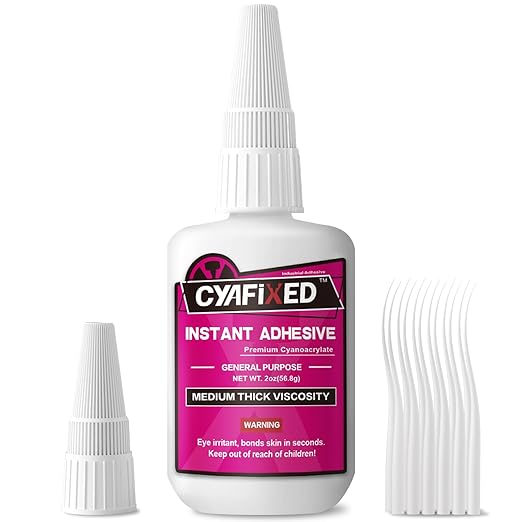 Super Glue Liquid, Instant Clear Cyanoacrylate Medium Thick Viscosity Adhesive, Food Safe CA Glue for Shoe Repair Leather Ceramic Plastic Glass Metal Wood Aquarium Porcelain Rubber Pottery Model Craft