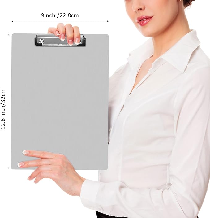 Epakh 20 Pieces Clipboard Bulks Metal Clipboard Aluminum Office Low Profile Clip Standard A4 Letter Size Metal Clip Board, Size 12.5 x 9 Inch