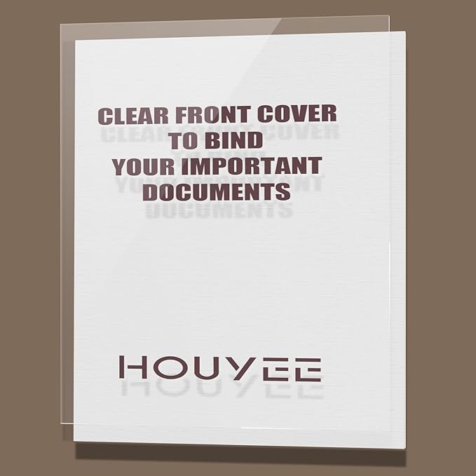 HOUYEE 100 Pack Ultra Clear Binding Presentation Covers, Clear Report Covers, Polythylene Terephthalate,7 Mil,8-1/2 x 11 Inches, Letter Size