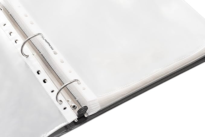 TYH Supplies 50 Pack Clear Sheet Protectors for 3 Ring Binder | 8.5 x 11 Inch | Glossy Standard 11 Hole Plastic Page Protectors for Home, Office, and School | Top Loader Plastic Sleeves