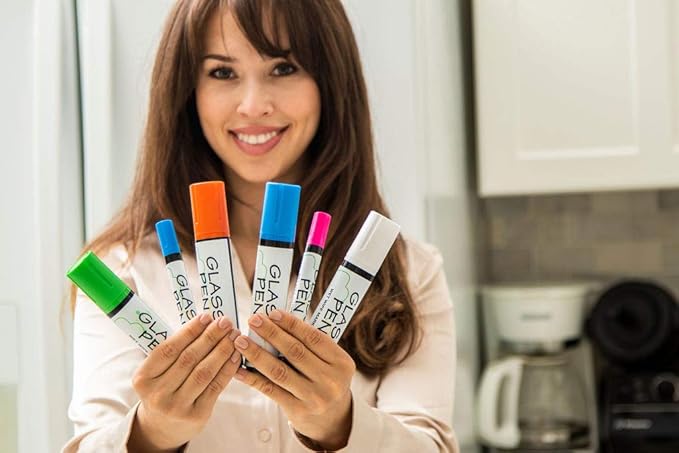 Glass Pen Window Marker: Liquid Chalk Pens for Glass, Whiteboard Markers with Washable Paint - Graduation, Car Windows, Mirror Pen, Storefront, Wedding, Parade, Party & Holiday (Red, Jumbo Tip)