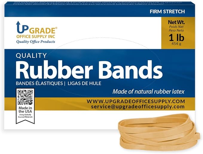 Upgrade Office Supply UPG22564PK3 Rubber Bands, Size 64 (3-1/2 x 1/4), 960 Bands, 1 lb 3-Box, USA