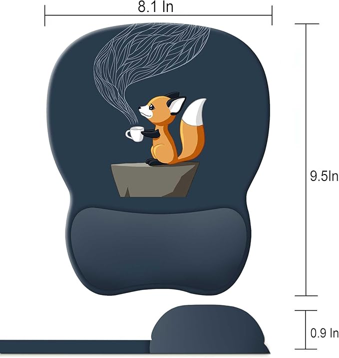 Cute Ergonomic Gel Mouse Pad with Wrist Rest, Gaming Non-Slip PU Base for Computer Office, Comfortable Laptop Desk Accessories Decor