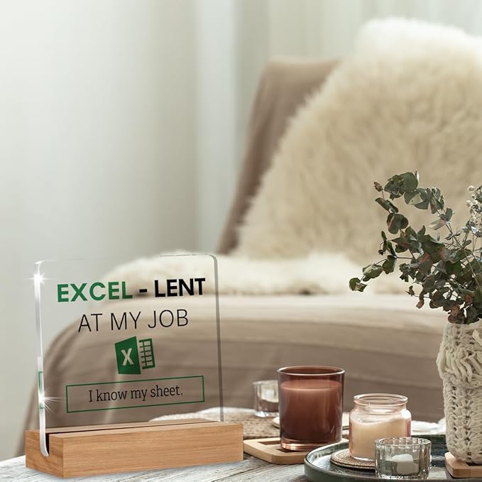 Accountant Gifts for Women Men, Funny Office Gift, Spreadsheet Gifts for Accounting Coworkers, I Know My Sheet Office Decorative Signs Plaque for Desk