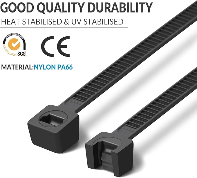 XINGO 14 Inch Red Zip Ties 1200 PCS, 75 LBS Ultra Strong Tensile Strength, UV Resistant Cable Ties, Self-locking Plastic Ties for Indoor and Outdoor Use