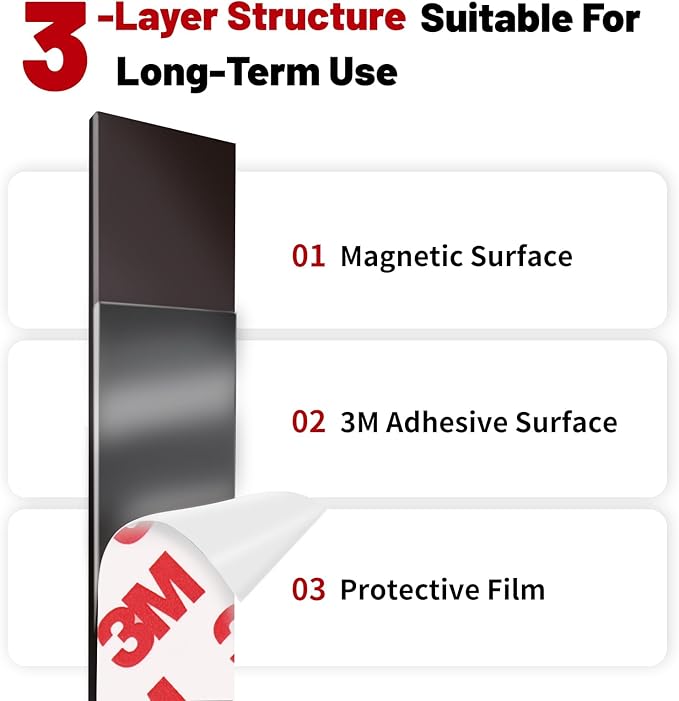 Magnetic Tape - 32 ft x 1 inch Magnet Strip Tape Roll with Strong Adhesive Backing for Kitchen, Office, School Organization, Whiteboards,Fridge(0.07" Thick) 2 Pack