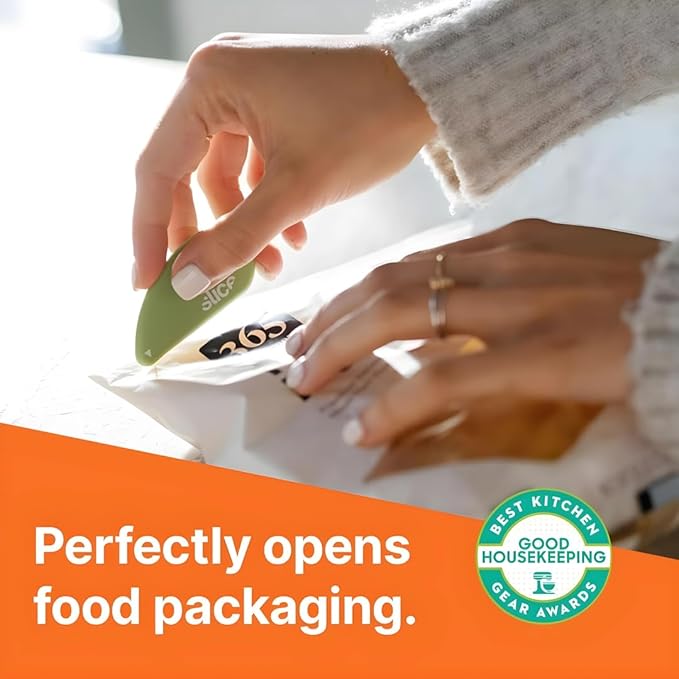 Slice 00100 Ceramic Blade Safety Cutter, Opens Clamshell Packaging, Coupon Cutter, Trim Photos, Scrapbooking, Fits Keychain, Green