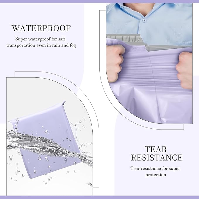 Metronic Poly Mailers 19x24 Inch 500 Pcs, Large Shipping Bags for Clothes, Shipping Envelopes for Small Business, Strong Adhensive Mailing Bags, Lilac Purple