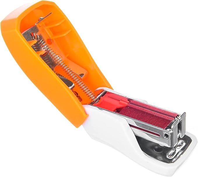 Aria Premium Mini Stapler Set by PraxxisPro - with Built-in Staple Removers, 2000 Standard Staples Included - for Office, School, and Travel, Set of 2, Orange & Green