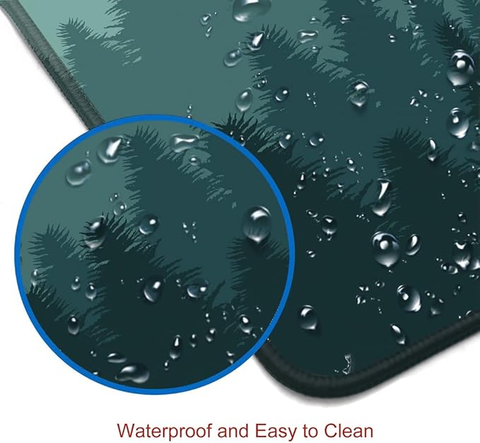 Mouse Pad Gaming, Large Mouse Pads for Desk, Keyboard Mouse Mat Desk Pad, Non-Slip Rubber Base with Stitched Edges Mousepad, 31.5x11.8 inch Abstract Landscape Mountain