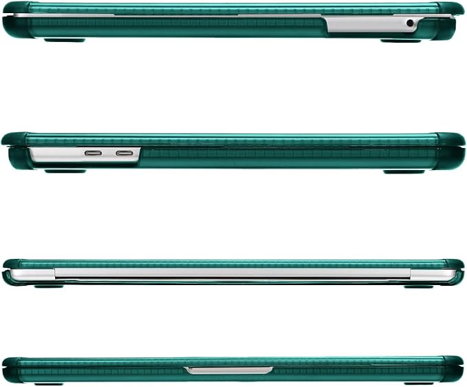 MOSISO Compatible with MacBook Pro 13 inch Case M2 2025-2016 A2338 M1 A2251 A2289 A2159 A1989 A1708 A1706, Anti-Cracking Heavy Duty Plastic TPU Bumper Hard Case&Keyboard Skin&Screen Film, Teal Green