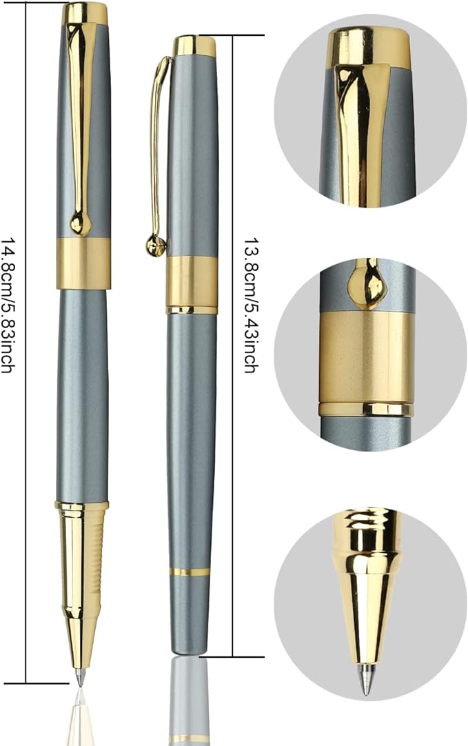 YIVONKA Ballpoint Pen Black Refill,Luxury Ballpoint Line width 0.5mm,Best Ball Pen Gift Set for Men & Women Professional Executive,Office,Nice BallPens Classy Gift Box (Blue)