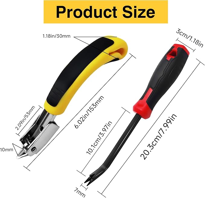 Staple Remover, Heavy Duty Staple Remover Tool,Upholstery Stapler Remover for Carpet,Wood,Floor, Furniture, Construction, Industrial Staple Lifter Removes Flooring, Carton Box Staples(2pcs)