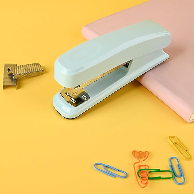 Temiary Staplers for Desk with 2000 Staples Standard, Jam Free, Reduced Effort, Stapler for School Office Home Supplies (Blue)