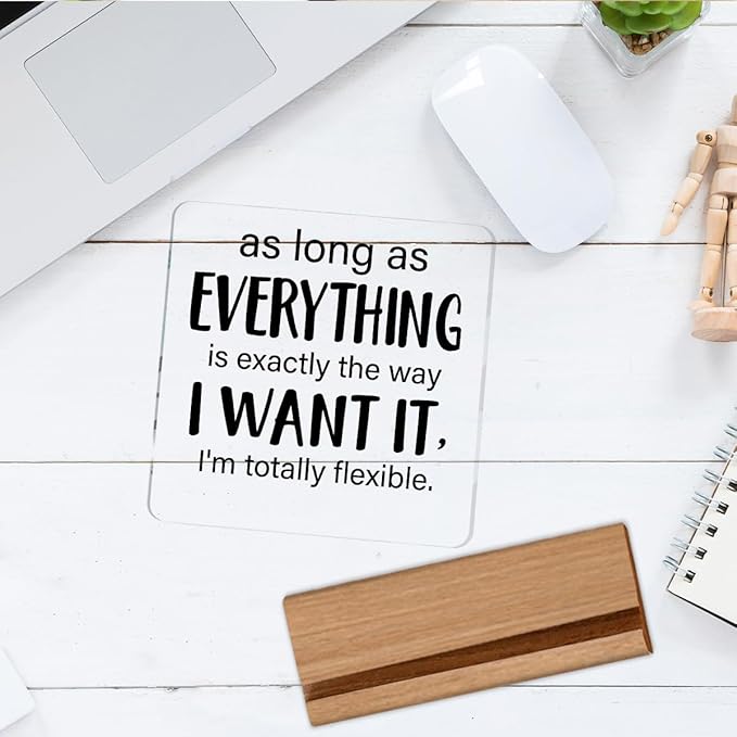 Funny Office Gift Humor Gifts for Coworker Colleague Leader Boss Office Clear Desk Decorative Sign Acrylic Sign With Wooden Stand for Desk Table Shelf