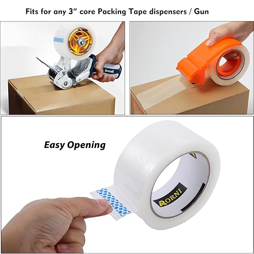 Clear Packing Tape Heavy Duty Refill Rolls Sealing Great for Packing Box Shipping and Moving Supplies Packaging 12 Rolls 1.88" x 65 Yards 3" Core 2.7 Mil Thick Adhesive