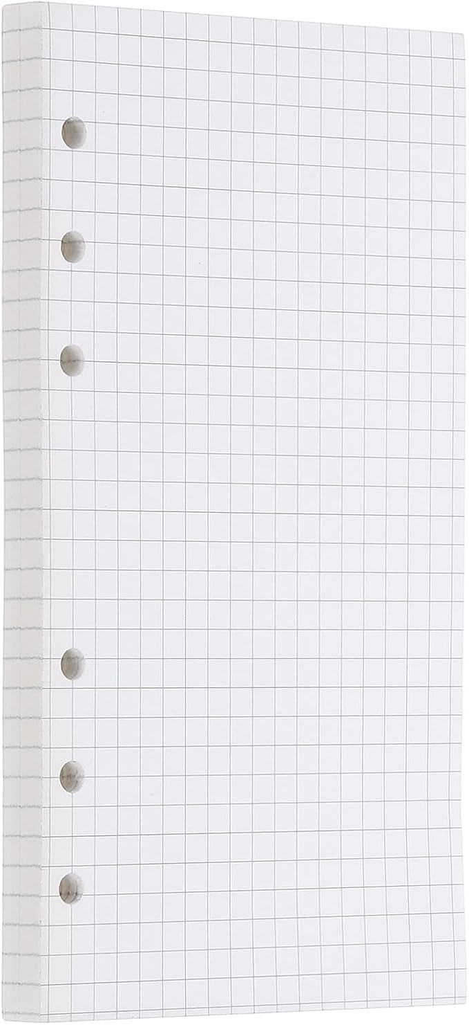 PATIKIL Grid Refill Paper 6-Ring Binder Loose Leaf Planner Filler Paper Planner Inserts, 80 Sheets/160 Pages, Lined