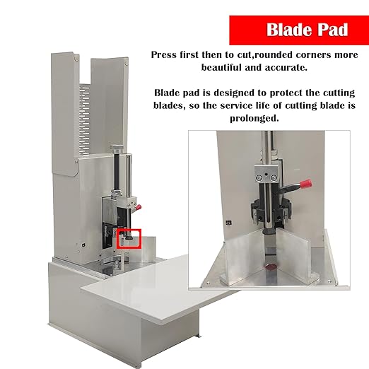 Electric Round Corner Cutter, Heavy Duty Fillet Paper Punch with Foot Pedal & Metal Protective Cover, R3-R9 Cutting Radius, Electric Corner Rounding Machine for PVC Name Card 1.97in Thickness